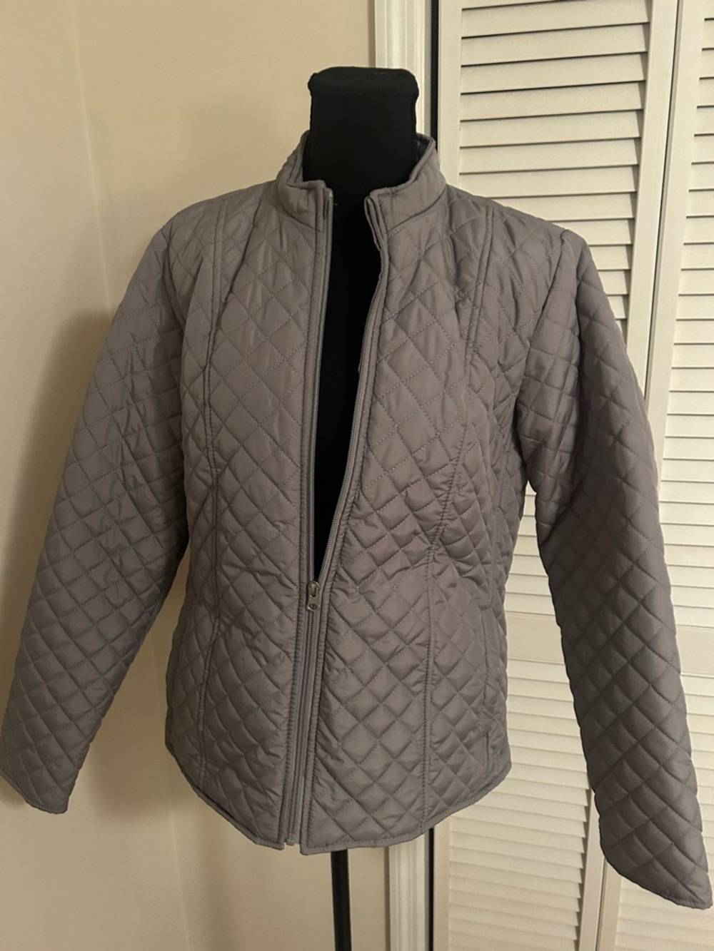 Kim Rogers Quilted Jacket in Light Gray